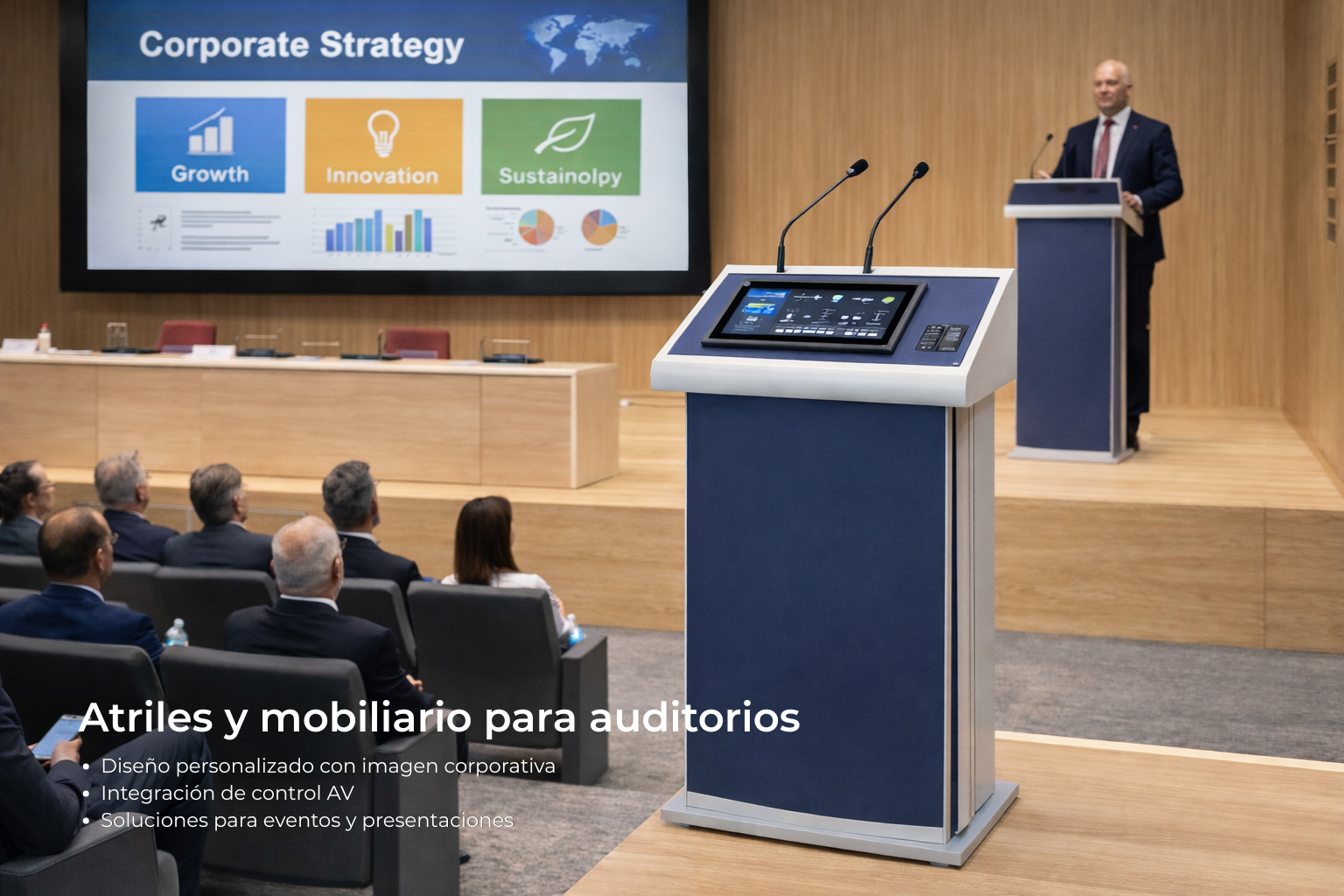 Atriles y mobiliario para auditorios