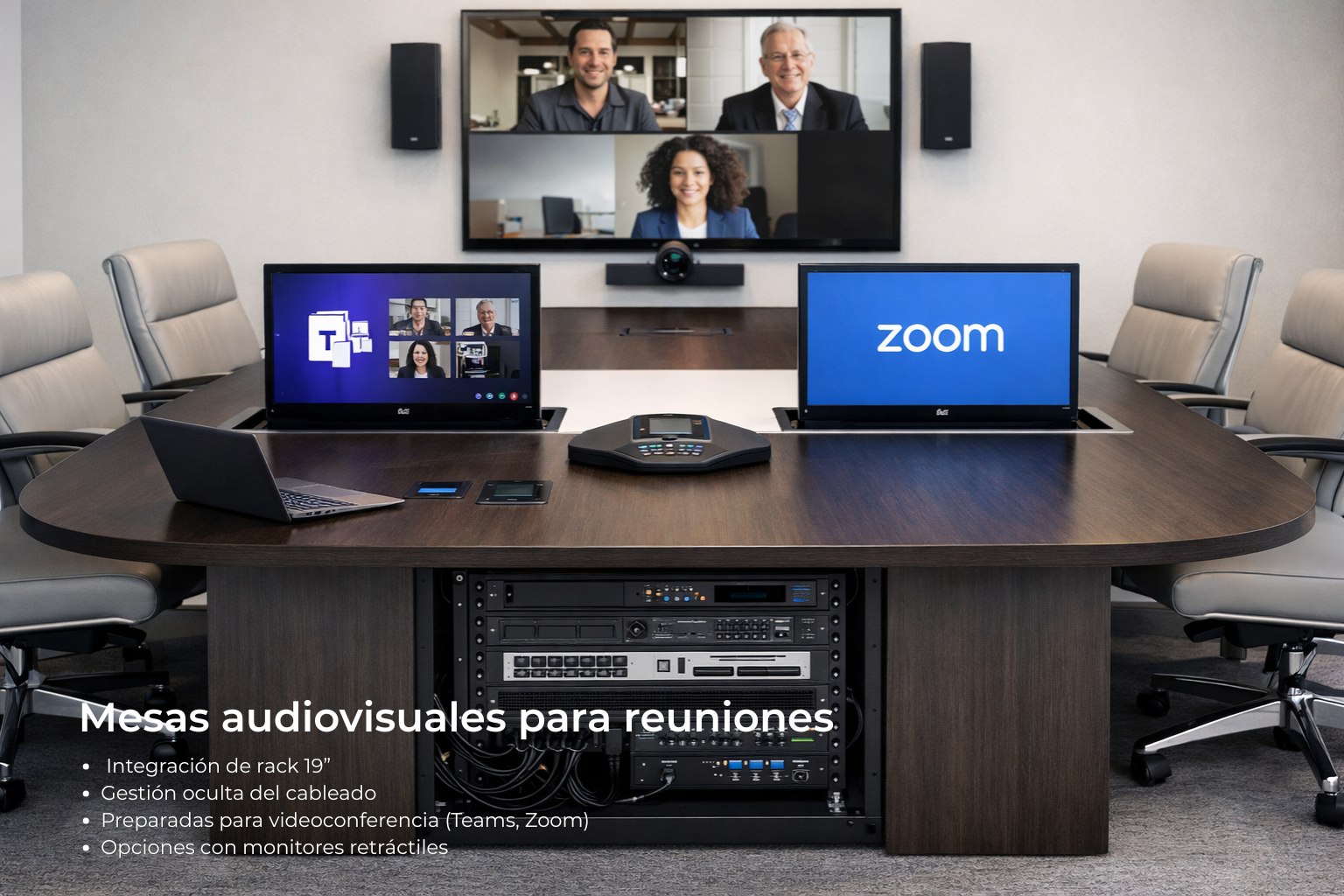 Mesas audiovisuales para reuniones