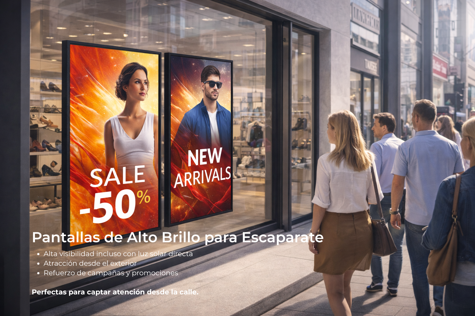 Pantallas de Alto Brillo para Escaparate
